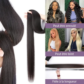 Extensions cheveux humains faisceaux droits