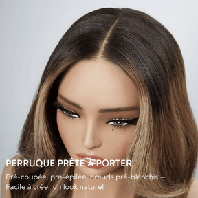 Brillance Naturelle Glueless 13×4 Highlight Perruque Sans Colle Ondulé 250% Densité