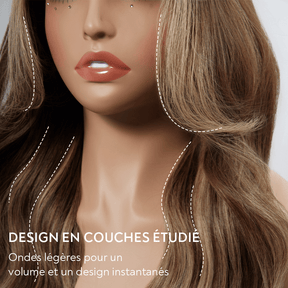 Brillance Naturelle Glueless 13×4 Highlight Perruque Sans Colle Ondulé 250% Densité