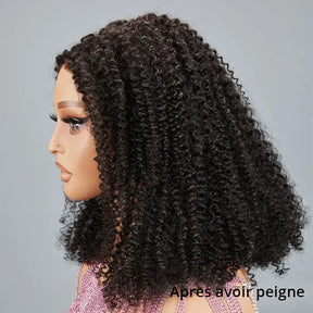 9x6 Glueless Rebondissant Bob Kinky Curly Perruque Sans Colle