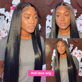 4x4 Lace Closure Perruques Cheveux Humains Brésilienne Straight