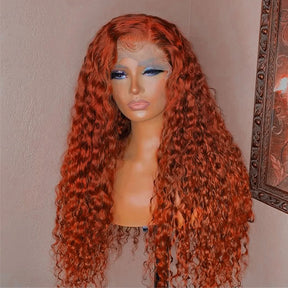 13x4 Ginger Lace Front Perruques Cheveux Humains Brésilienne Deep Curly - Uwavy