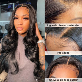 13x4 HD Lace Front Perruques Cheveux Humains Brésiliens Body Wave - Uwavy