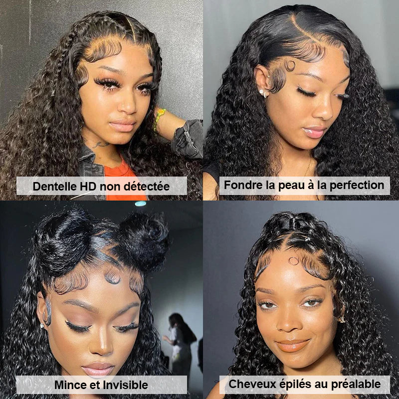 13x4 HD Lace Front Perruques Cheveux Humains Brésiliens Deep Curly - Uwavy