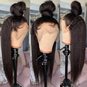 13x4 Lace Front Perruques Cheveux Humains Brésilienne Kinky Straight - Uwavy