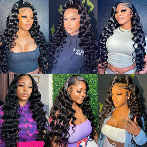 13x4 Lace Front Perruques Cheveux Humains Brésilienne Loose Deep Wave - Uwavy