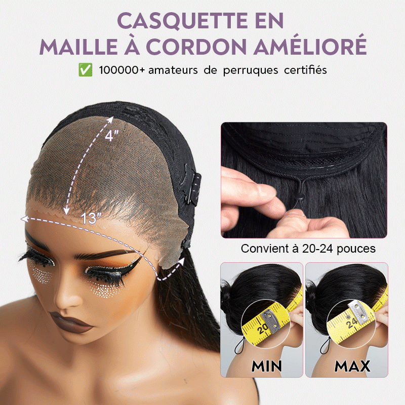 Fascinante Glueless Ombre Highlight 13x4 Perruque Sans Colle Lisse 250% Densité