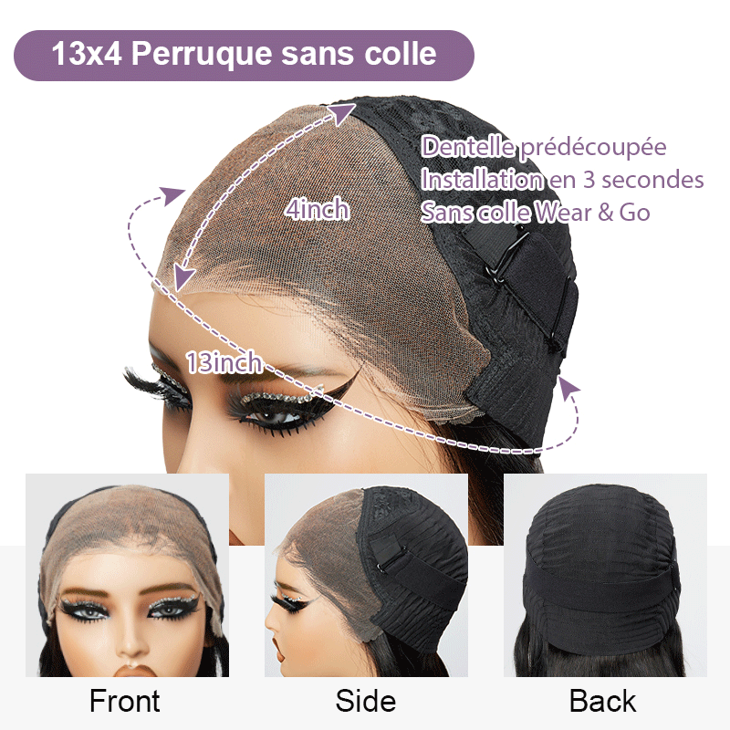 13x4 Glueless Couleur Blonde Avec Un Brun Clair Subtil Bob Perruque Sans Colle