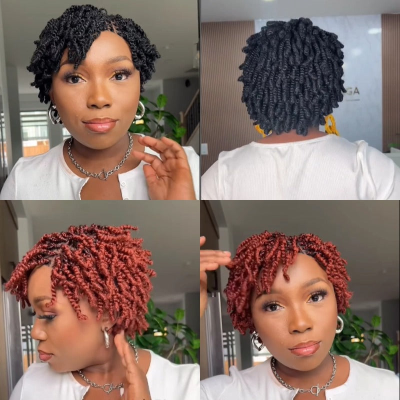 Perruque Pixie Bizarre Avec Tresse Twist Lace Pleine Sans Colle