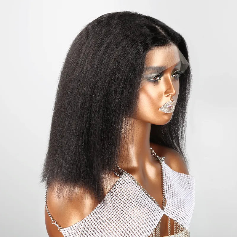 13x4 Afro Kinky Straight Minimaliste Bob Perruque Lace Frontale