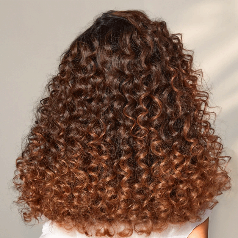 9x6 Glueless Avant tout Ombre Brun Cuivré Couleur Perruque Sans Colle Deep Wave