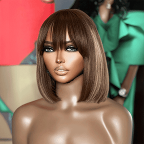 €𝟓𝟎 𝐩𝐚𝐫 𝐁𝐨𝐛💥Glueless Perruque 5 Couleur Frange Bob Lisse Prix De Gros D'usine