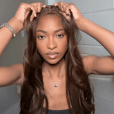 𝑼𝒘𝒂𝒗𝒚 𝑷𝒓𝒆𝒎𝒊𝒖𝒎 𝑳𝒊𝒏𝒆 Respirant &Agréable Couleur Brun foncé 5x5 Dentelle Perruque Body Wave 250% Densité