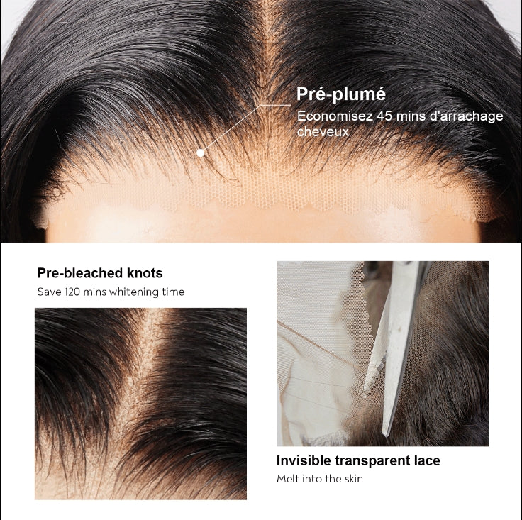 𝑼𝒘𝒂𝒗𝒚 𝑷𝒓𝒆𝒎𝒊𝒖𝒎 𝑳𝒊𝒏𝒆 Glueless Couleur Blond Highlight 5x5 Capuchon Réglable Perruque Sans Colle Loose Wave