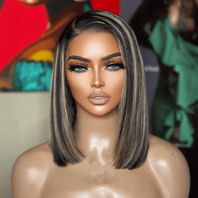 𝑼𝒘𝒂𝒗𝒚 𝑷𝒓𝒆𝒎𝒊𝒖𝒎 𝑳𝒊𝒏𝒆 L'Élégance Sans Effort Glueless Couleur Highlight 7x4 Nœuds Blanchis Capuchon Réglable Perruque Sans Colle