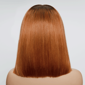 9x6 Glueless Gingembre Ombre Émoussée Lisse Bob Perruque Sans Colle