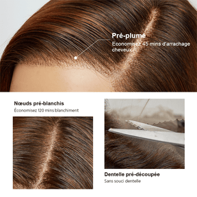 9x6 Glueless Gingembre Ombre Émoussée Lisse Bob Perruque Sans Colle