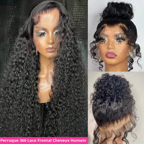 360 Lace Front Perruques Cheveux Humains Brésilienne Deep Curly - Uwavy