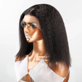 13x4 Afro Kinky Straight Minimaliste Bob Perruque Lace Frontale