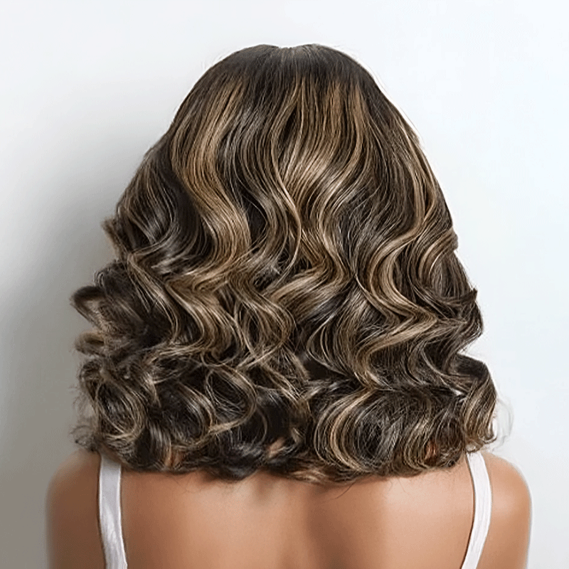 𝑼𝒘𝒂𝒗𝒚 𝑷𝒓𝒆𝒎𝒊𝒖𝒎 𝑳𝒊𝒏𝒆 Glueless Couleur Blond Highlight 5x5 Capuchon Réglable Perruque Sans Colle Loose Wave