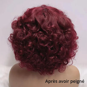 99j Glueless Boucles Rebondies Perruque Sans Colle Cheveux Humains