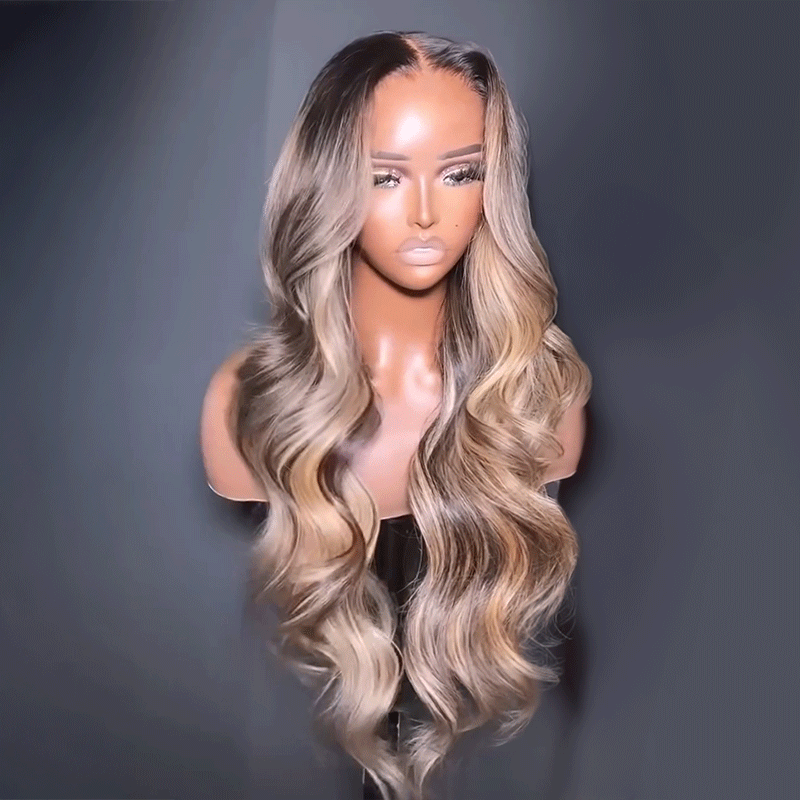 Luxueuse Highlight 13x4 Glueless Body Wave Perruque Sans Colle Cheveux Humains