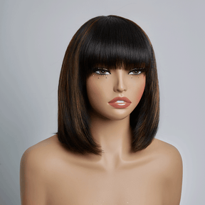 €𝟓𝟎 𝐩𝐚𝐫 𝐁𝐨𝐛💥Glueless Perruque 5 Couleur Frange Bob Lisse Prix De Gros D'usine