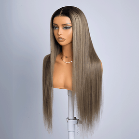 Fascinante Glueless Ombre Highlight 13x4 Perruque Sans Colle Lisse 250% Densité