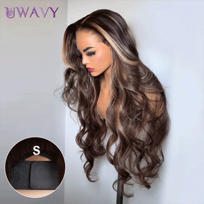 𝑼𝒘𝒂𝒗𝒚 𝑷𝒓𝒆𝒎𝒊𝒖𝒎 𝑳𝒊𝒏𝒆 Confortable Perruque Glueless Casquette Maille Réglable Highlight Body Wave Glueless 4x4 Sans Colle