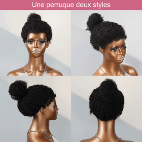 13x4 Glueless Kinky Curly Perruque Sans Colle  Frontale Wig 2 Styles