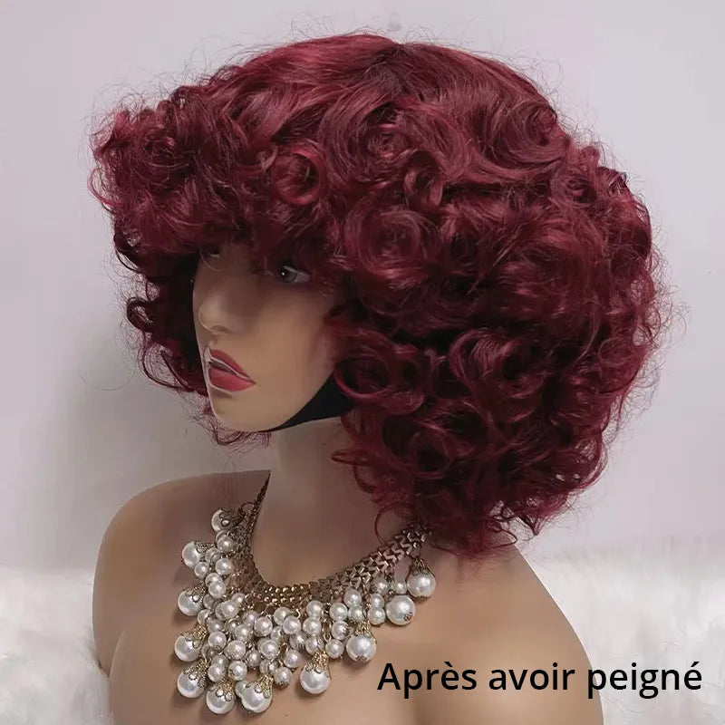 Glueless 3Couleur Boucles Rebondies 99j/Highligh Marron Sans Colle