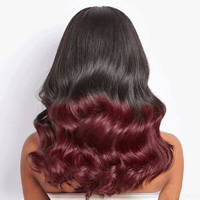 9x6 Glueless Rouge Foncé Highlight Perruque Sans Colle Loose Wave