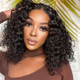 𝐏𝐫𝐞̂𝐭 𝐞𝐧 𝟐𝟒𝐡⚡Avant Tout Facile Entretenir 4x4 13x4 Dentelle Noir Couleur Perruque Bob Deep Wave Cheveux Humains