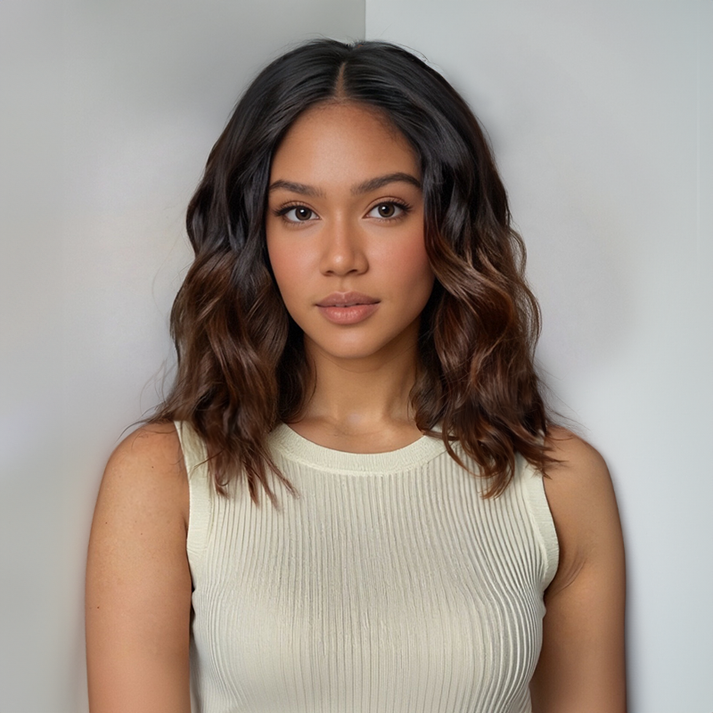 𝑼𝒘𝒂𝒗𝒚 𝑷𝒓𝒆𝒎𝒊𝒖𝒎 𝑳𝒊𝒏𝒆 Magnifique Glueless Ombre Brun Bob Wear Go 5x5 Perruque Sans Colle Cheveux Humains Ondulé