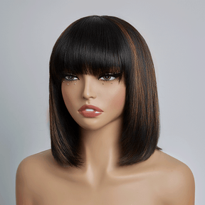 €𝟓𝟎 𝐩𝐚𝐫 𝐁𝐨𝐛💥Glueless Perruque 5 Couleur Frange Bob Lisse Prix De Gros D'usine