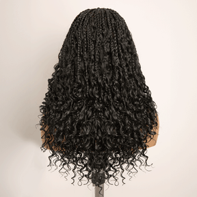 𝑼𝒘𝒂𝒗𝒚 𝑷𝒓𝒆𝒎𝒊𝒖𝒎 𝑳𝒊𝒏𝒆 Perruque Tressée Bohème En Dentelle Intégrale Avec Cheveux Bébé Synthétique 300% Densité