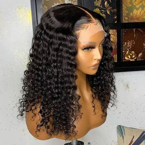 4x4 Lace Closure Perruques Cheveux Humains Brésilienne Deep Curly - Uwavy