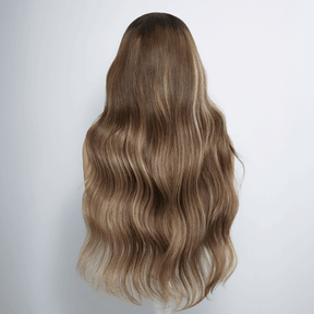 Brillance Naturelle Glueless 13×4 Highlight Perruque Sans Colle Ondulé 250% Densité