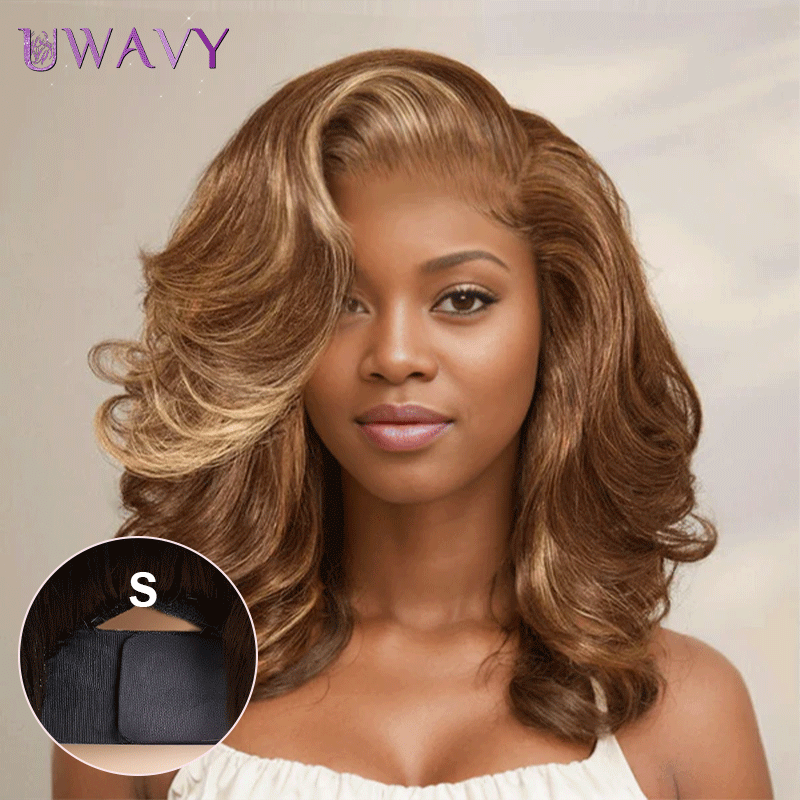 𝑼𝒘𝒂𝒗𝒚 𝑷𝒓𝒆𝒎𝒊𝒖𝒎 𝑳𝒊𝒏𝒆 Glueless Mèches Blondes Miel/Naturel Perruque 7x4 Séparation Naturelle Sans Colle 250% Densité