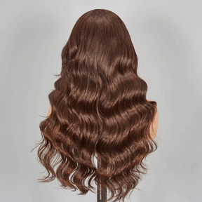 9x6 C Partie Glueless Brun Chocolat Perruque Sans Colle Body Wave