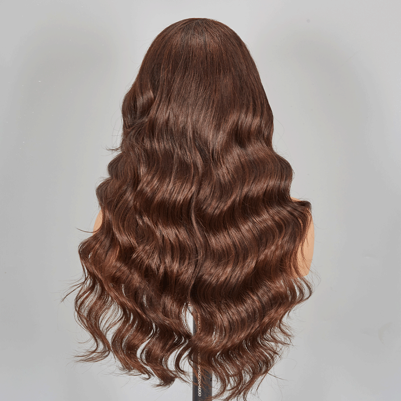 9x6 C Partie Glueless Brun Chocolat Perruque Sans Colle Body Wave