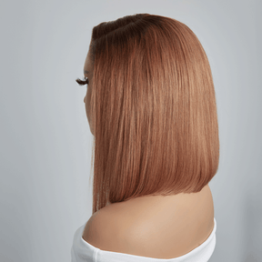 𝑼𝒘𝒂𝒗𝒚 𝑷𝒓𝒆𝒎𝒊𝒖𝒎 𝑳𝒊𝒏𝒆 Séparation Libre Glueless 13×4 Bob Ombre Gingembre Lisse Perruque Sans Colle