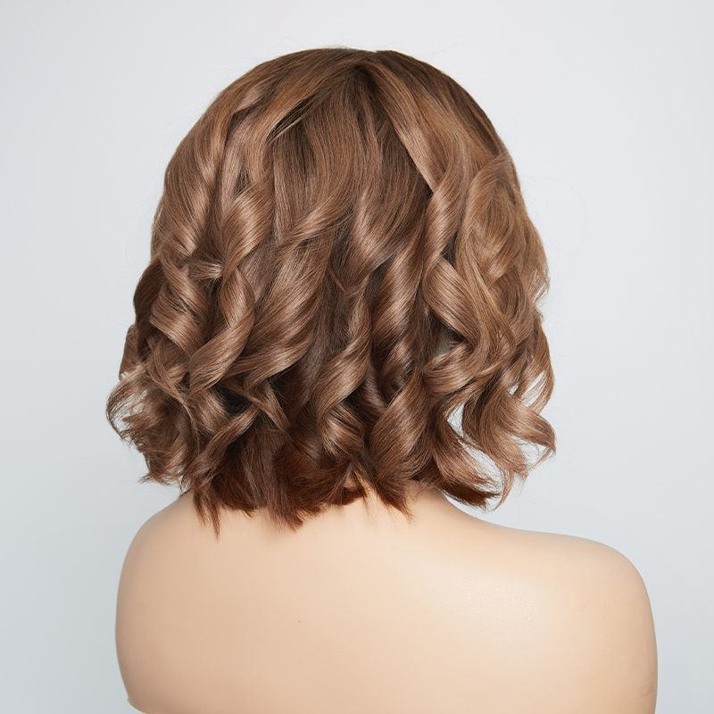 𝑼𝒘𝒂𝒗𝒚 𝑷𝒓𝒆𝒎𝒊𝒖𝒎 𝑳𝒊𝒏𝒆 Glueless Bob Ombre Marron 4×4 Perruque Sans Colle Ondulé Cheveux Humains