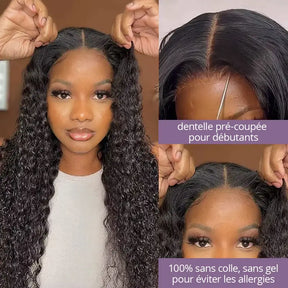 5X5 Glueless Perruque Sans Colle Wear Go Cheveux Humains Bouclée - Uwavy