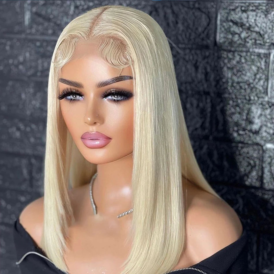 613 Blonde Color Brazilian Straight Bob Human Hair Wig 