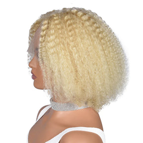 613 Blonde Couleur Brésilien Curly Bob Perruque Cheveux Humains - Uwavy