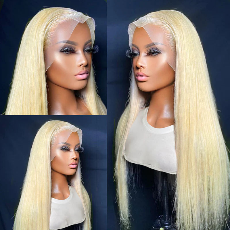 613 Perruques Blonde En Cheveux Humains Straight Brésiliens - Uwavy