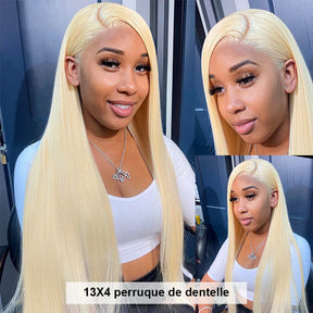 613 Perruques Blonde En Cheveux Humains Straight Brésiliens - Uwavy