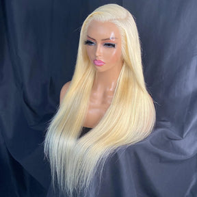 613 Perruques Frontales Blonde En Cheveux Humains Straight Brésiliens - Uwavy