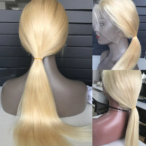 613 Perruques Frontales Blonde En Cheveux Humains Straight Brésiliens - Uwavy